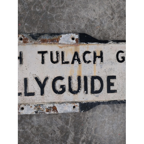 1360 - Tullyguide Lake finger post sign. {29 cm H x 95 cm W}.