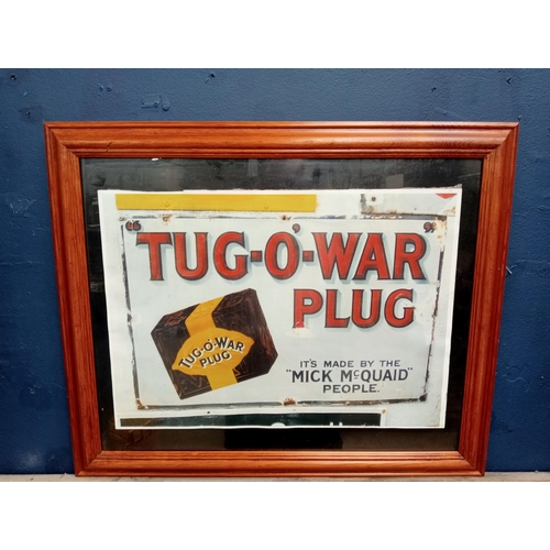 1360A - Mick McQuaid Tug-O-War Plug framed advertising print {H 48cm x W 57cm }. - NOT AVAILABLE TO VIEW IN ... 