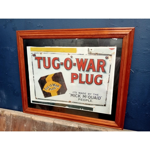 1360A - Mick McQuaid Tug-O-War Plug framed advertising print {H 48cm x W 57cm }. - NOT AVAILABLE TO VIEW IN ... 