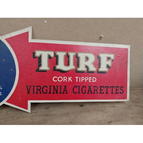 1362 - Turf Cork Tipped Virginia Cigarettes advertising showcard. {45 cm H x 18 cm W}.