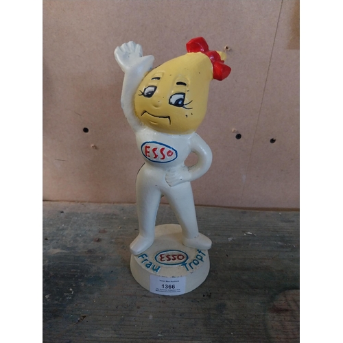 1366 - Cast iron Esso advertising man. {25 cm H x 9 cm Dia.}.