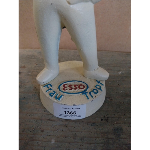 1366 - Cast iron Esso advertising man. {25 cm H x 9 cm Dia.}.