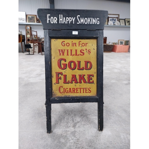 1378 - Wooden sandwich advertising board For Happy Smoking Wills's Gold Flake/Wills's Woodbine {78 cm H x 5... 