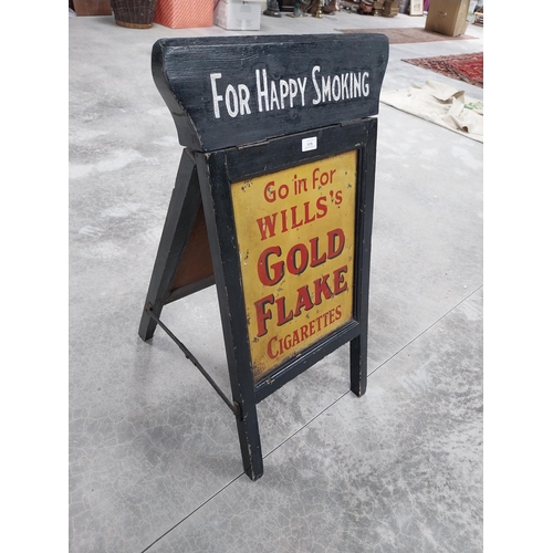 1378 - Wooden sandwich advertising board For Happy Smoking Wills's Gold Flake/Wills's Woodbine {78 cm H x 5... 