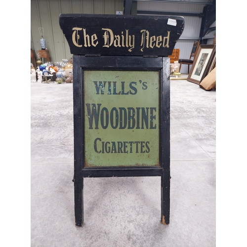 1378 - Wooden sandwich advertising board For Happy Smoking Wills's Gold Flake/Wills's Woodbine {78 cm H x 5... 