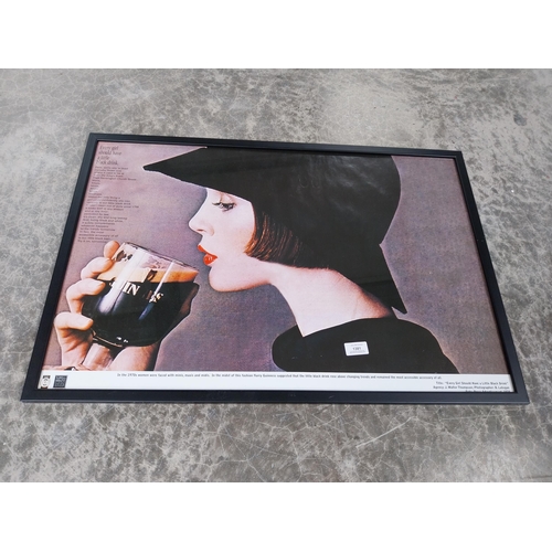 1381 - Guinness Every Girl Should Have A Little Black Drink framed advertising print.{54 cm H x 81 cm W}