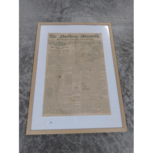 1384 - Northern Standard January 4th 1957 with headline Grave Happenings on the Border framed newspaper fea... 