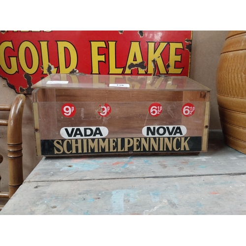 139 - Schimmelpennick Voda cigar dispenser{16 cm H x 23 cm W x 14 cm D}.