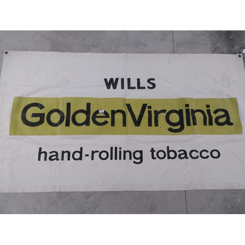 1394 - Will's Golden Virginia advertising banner. {110 cm H x 206 cm W}.