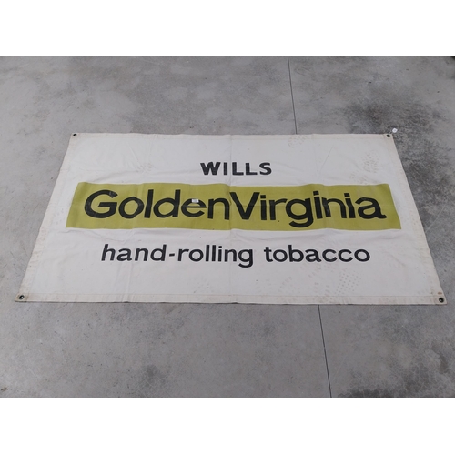 1394 - Will's Golden Virginia advertising banner. {110 cm H x 206 cm W}.