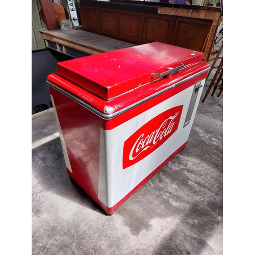 1400 - 1960's Coca Cola Vending and Ice Cooler. {96 cm H x 105 cm W x 67 cm D}.