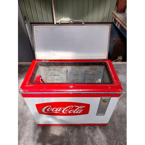 1400 - 1960's Coca Cola Vending and Ice Cooler. {96 cm H x 105 cm W x 67 cm D}.