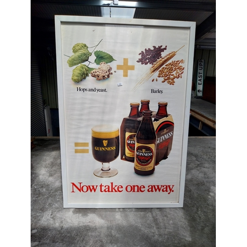 1402 - Original early 1980s large Now Take One Away Guinness advertising print mounted in painted pine fram... 