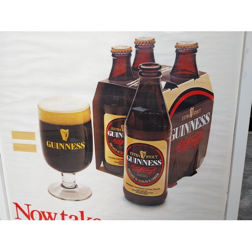 1402 - Original early 1980s large Now Take One Away Guinness advertising print mounted in painted pine fram... 