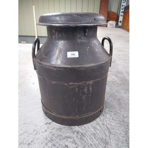 1408 - Early 20th C. metal milk churn. {46 cm H x 31 cm Dia.}.