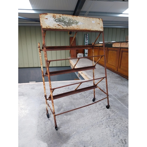 1416 - 1960's Metal Jacob's biscuit stand in need of restoration. {130 cm H x 65 cm W x 50 cm W}.