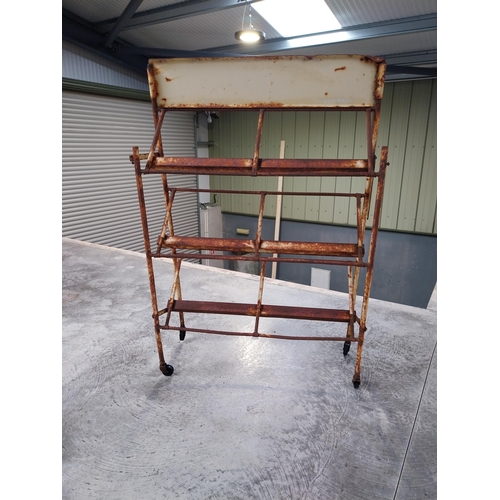 1416 - 1960's Metal Jacob's biscuit stand in need of restoration. {130 cm H x 65 cm W x 50 cm W}.