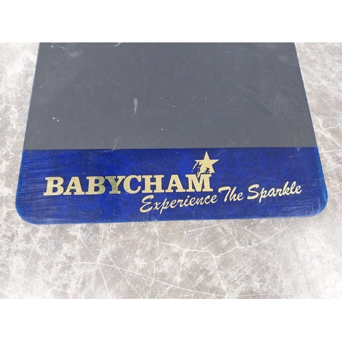 1419 - 1970's Perspex Babycham menu board {55 cm H x33 cm W}.