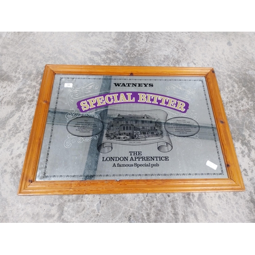 1420 - Watney's Special Bitter The London Apprentice Pub framed advertising mirror. {65 cm H x 91 cm W}.