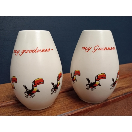 1421 - Pair of Guinness advertising salt and pepper shakers {H 10cm x Dia 7cm }. - NOT AVAILABLE TO VIEW IN... 