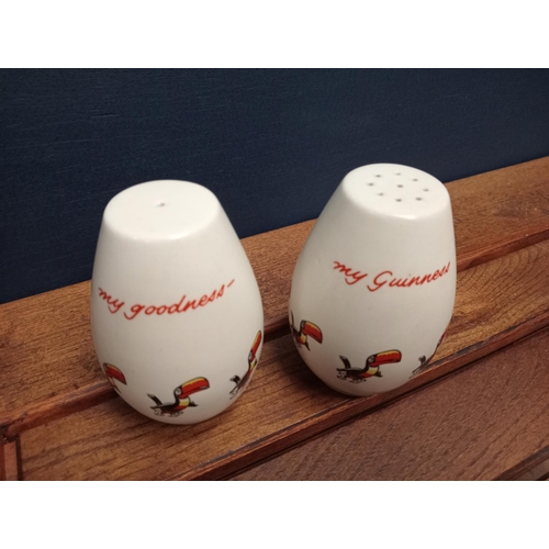 1421 - Pair of Guinness advertising salt and pepper shakers {H 10cm x Dia 7cm }. - NOT AVAILABLE TO VIEW IN... 