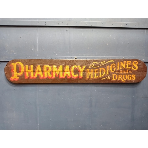 1428 - Pharmacy Medicines and Drugs advertising board {H 25cm x W 145cm}. - NOT AVAILABLE TO VIEW IN PERSON