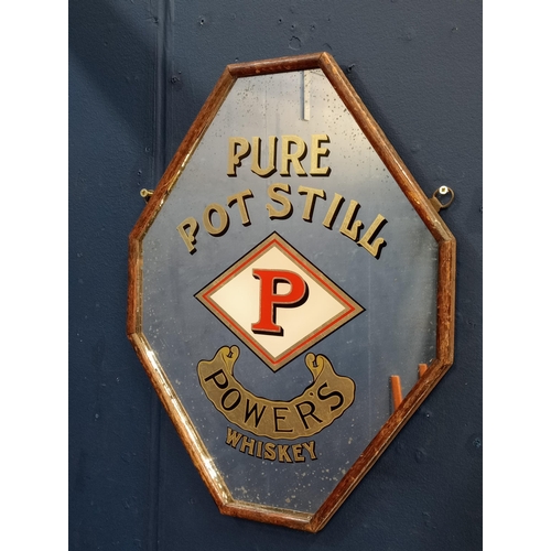 1430 - Pure Pot Still Power's Whiskey framed advertising mirror {H 50cm x W 40cm }. - NOT AVAILABLE TO VIEW... 