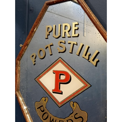 1430 - Pure Pot Still Power's Whiskey framed advertising mirror {H 50cm x W 40cm }. - NOT AVAILABLE TO VIEW... 