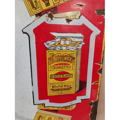 145 - Rare  Wills's Gold Flake enamel advertising sign. {76 cm H x 51 cm W}