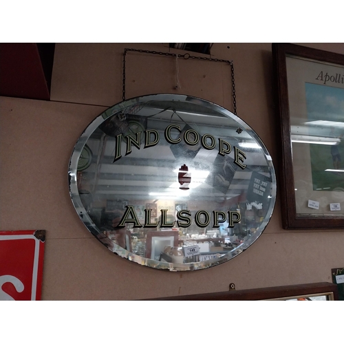 149 - Early 20th C. Ind Coope Allsopp advertising mirror {46 cm H x 45 cm W}.