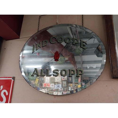 149 - Early 20th C. Ind Coope Allsopp advertising mirror {46 cm H x 45 cm W}.