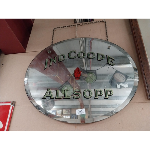 149 - Early 20th C. Ind Coope Allsopp advertising mirror {46 cm H x 45 cm W}.