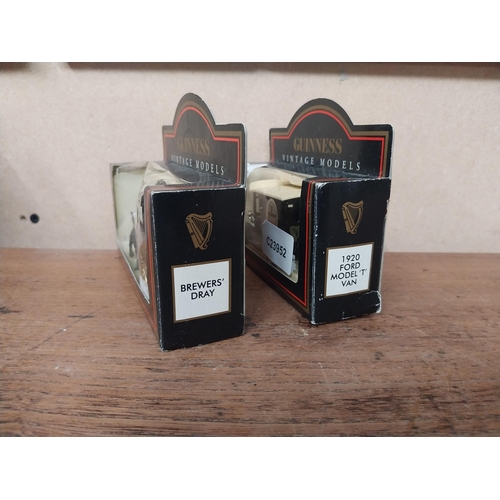 15 - Two boxed Guinness models of Guinness Truck and Horse and Cart. {10 cm H x 14 cm W x 4 cm D}