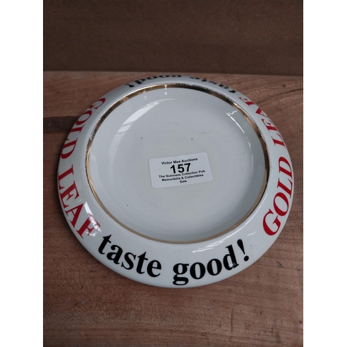 157 - Tennants Glucose Stout Wade ashtray {3 cm H x 13 cm Dia.} and Gold Leaf ashtray {2 cm H x 14 cm Dia.... 