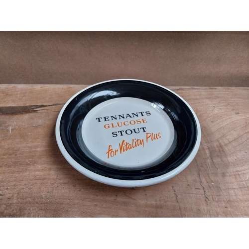 157 - Tennants Glucose Stout Wade ashtray {3 cm H x 13 cm Dia.} and Gold Leaf ashtray {2 cm H x 14 cm Dia.... 