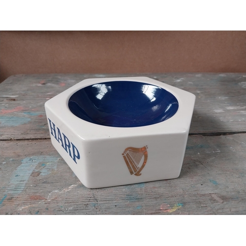 160 - Harp Keg Lager Wade ceramic advertising ashtray {5 cm H x 13 cm Dia.} and Martell advertising ashtra... 