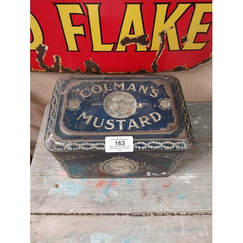 163 - Coleman's mustard advertising tin {13cm H x 22 cm W x 16cm D}.