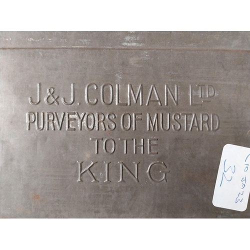 163 - Coleman's mustard advertising tin {13cm H x 22 cm W x 16cm D}.