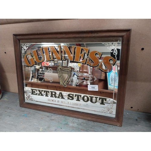 166 - Framed Guinness Extra Stout advertising mirror. {34 cm H x 47 cm W}.