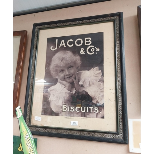 175 - Framed Jacob and Co's original showcard in original stamped frame. {69 cm H x 47 cm W].