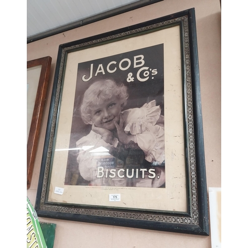 175 - Framed Jacob and Co's original showcard in original stamped frame. {69 cm H x 47 cm W].