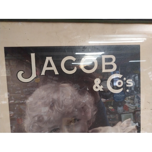 175 - Framed Jacob and Co's original showcard in original stamped frame. {69 cm H x 47 cm W].