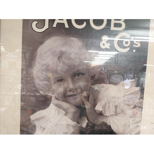 175 - Framed Jacob and Co's original showcard in original stamped frame. {69 cm H x 47 cm W].