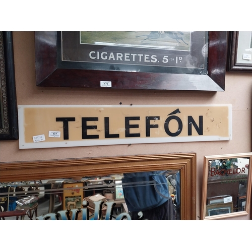 177 - Perspex Telefon as Gaeilge advertising sign. {15 cm H x 82 cm W}.