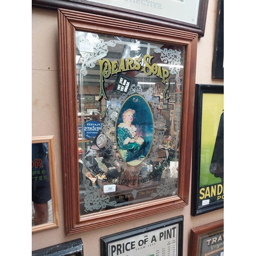 183 - Framed Pears Soap advertising mirror. {63 cm H x 46 cm W}.