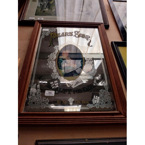 183 - Framed Pears Soap advertising mirror. {63 cm H x 46 cm W}.