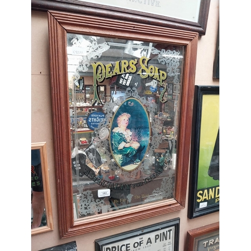 183 - Framed Pears Soap advertising mirror. {63 cm H x 46 cm W}.