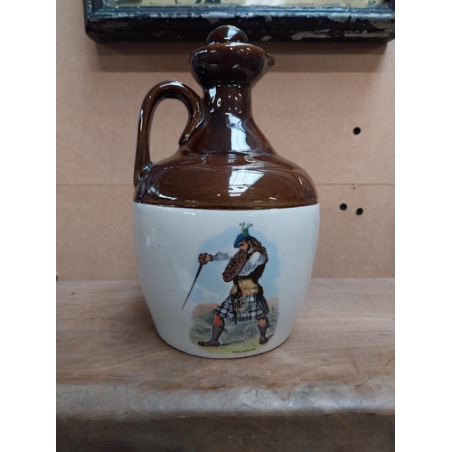 191 - Scotch Whiskey flagon. {19 cm H} and Colorado Bourbon Whiskey advertising flagon {16 cm H z 19 cm W ... 