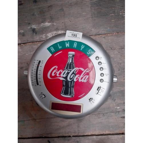 195 - Coca Cola radio in form of bottle top. {5 cm H x 24 cm Diam}