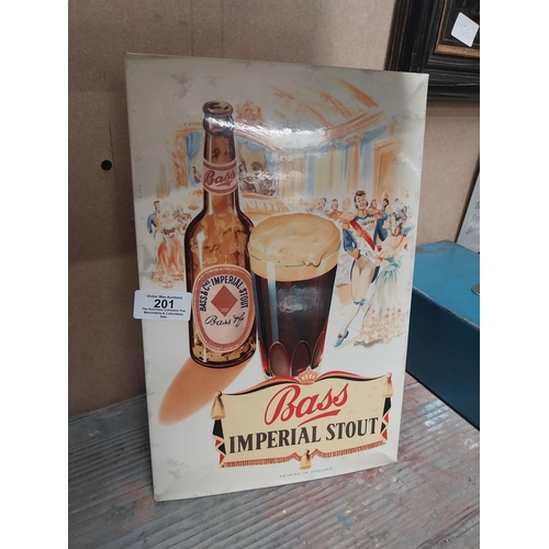 201 - Bass Imperial Stout celluloid advertising showcard. {32 cm H x 31 cm W}.